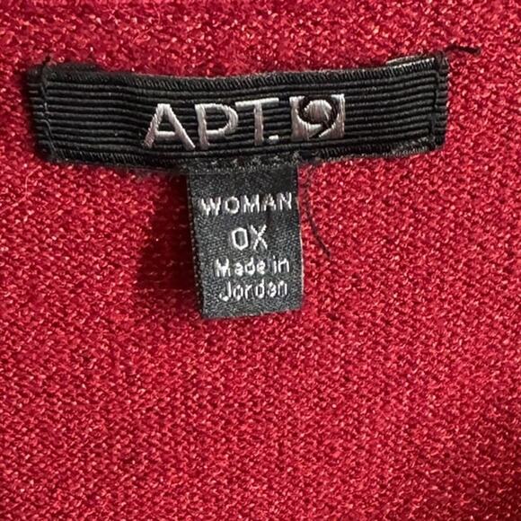 APT. 9 Metallic Shimmer Red Holiday Christmas Cowl Neck Shirt SZ 0X - Picture 5 of 7